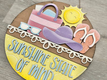 Load image into Gallery viewer, Summer Holiday Door Sign Interchangeable File, SVG, Beach, Flip Flops, Sun, Sunglasses, Hat, Pool, Swim, Seasonal Home Welcome, glowforge