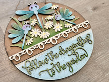 Load image into Gallery viewer, Dragonfly Holiday Door Sign Interchangeable File, SVG Butterfly, Spring, Summer Floral, Tulip Daisy Seasonal, Home, Welcome, glowforge