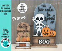 Load image into Gallery viewer, Snow Globe Tall Arch Sign Interchangeable File SVG, TINY, FRAME only, Farmhouse Glowforge, Seasonal Holiday, Tiered Tray LuckyHeartDesignsCo