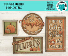 Load image into Gallery viewer, Pumpkin Fall Sign Sign Bundle Set File SVG, Glowforge, Farmhouse, Farm, Picking, Patch, Gourd, LuckyheartDesignsCo