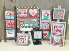 Load image into Gallery viewer, Valentine Heart Interchangeable Leaning Sign File SVG, Glowforge Tiered Tray, Love, Valentine's Day, LuckyHeartDesignsCo