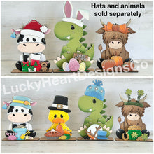 Load image into Gallery viewer, Seasonal Shapes Animal Hats Interchangeable File SVG, add on, Holiday, Christmas, Halloween, Fall Tiered Tray Glowforge, LuckyHeartDesignsCo