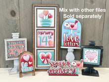 Load image into Gallery viewer, Love Letters Valentine Tall Arch Sign Interchangeable File SVG, TINY, INSERT only, Heart Glowforge, Holiday, Tiered Tray LuckyHeartDesignsCo