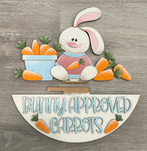 Load image into Gallery viewer, Easter Bunny Carrots Holiday Door Sign Interchangeable File, SVG Bunny, Eggs, Basket, Spring, Seasonal, Home, Welcome, glowforge
