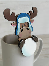 Load image into Gallery viewer, Moose Winter Mug Hugger File SVG, Glowforge, Tiered Tray, Tray Decor, Snowman, Snowball, Topper, Farm, Farmhouse, LuckyHeartDesignsCo