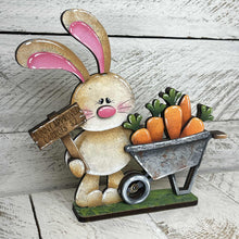 Load image into Gallery viewer, Floppy Easter Bunny Carrots Wheelbarrow Standing File SVG, Glowforge, Tiered Tray, Egg, Basket, Egg Hunt, LuckyHeartDesignsCo