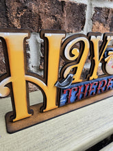 Load image into Gallery viewer, Hay There Scarecrow Shelf Sitter Standing File SVG, Glowforge Pumpkin Farm Girl, Boy, Autumn, Gourd, Decor, Tiered Tray, LuckyHeartDesignsCo