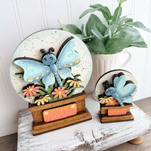 Load image into Gallery viewer, Butterfly Snow Globe Interchangeable File SVG, TINY, Glowforge, Butterflies, Daisies Flower, Daisy, Tiered Tray LuckyHeartDesignsCo