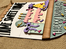 Load image into Gallery viewer, Birthday Holiday Door Sign Interchangeable File, SVG Cake, Balloon, Candles, Present, Celebrate, Seasonal, Home, Welcome, glowforge