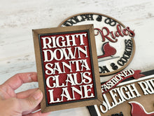 Load image into Gallery viewer, Sleigh Rides Sign Bundle Set File SVG, Glowforge, Holiday, Tree Farm, Reindeer, North Pole, Santa, LuckyHeartDesignsCo