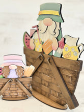 Load image into Gallery viewer, Summer Treats Gnome For The Flower Basket Interchangeable File SVG, TINY, Watermelon, Lemonade, Tray, Glowforge, LuckyHeartDesignsCo