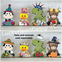 Load image into Gallery viewer, Seasonal Shapes Animal Hats Interchangeable File SVG, add on, Holiday, Christmas, Halloween, Fall Tiered Tray Glowforge, LuckyHeartDesignsCo