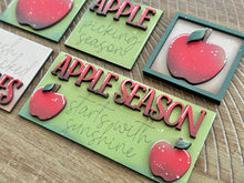 Load image into Gallery viewer, Apple MINI Interchangeable Leaning Sign File SVG, Fall, Farm, Teacher, School, Summer fruit Tiered Tray Glowforge, LuckyHeartDesignsCo
