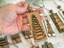 Load image into Gallery viewer, Farmhouse Christmas Tree Rectangle Ornament File SVG, Holiday Glowforge, LuckyHeartDesignsCo