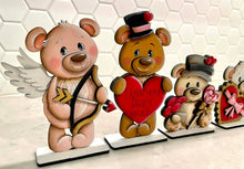Load image into Gallery viewer, Bear Valentines Day Standing File SVG, Balloon, Love, Heart, Mailbox, Chocolate, Farm, Cupid, Tiered Tray Glowforge LuckyHeartDesignsCo