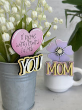 Load image into Gallery viewer, Mother's Day Mug Hugger File SVG, Glowforge Tiered Tray, Mom, Tray Decor, House, Plant Hugger, Gift, Topper, LuckyHeartDesignsCo