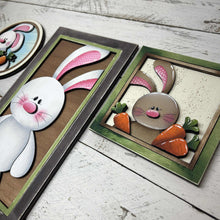 Load image into Gallery viewer, Floppy Easter Bunny Wall Sign Bundle Set File SVG, Glowforge, Spring, Carrot, Basket Cottontail, Chocolate, LuckyHeartDesignsCo