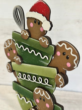 Load image into Gallery viewer, Gingerbread Men Stacking Bowls Standing Sign File SVG, Santa Christmas Baking Cookies Mantle decor Centerpiece glowforge LuckyHeartDesignsCo