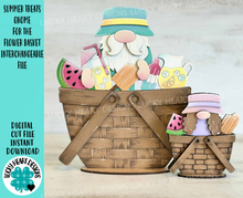 Load image into Gallery viewer, Summer Treats Gnome For The Flower Basket Interchangeable File SVG, TINY, Watermelon, Lemonade, Tray, Glowforge, LuckyHeartDesignsCo