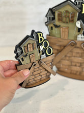 Load image into Gallery viewer, Haunted House For The Flower Basket Interchangeable File SVG, TINY Halloween, Pumpkins, Glowforge, LuckyHeartDesignsCo