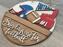 Load image into Gallery viewer, Football Holiday Door Sign Interchangeable File, SVG, Helmet, Go Team, Home, Seasonal, Home, Welcome, glowforge