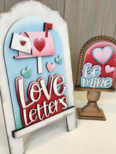 Load image into Gallery viewer, Love Letters Valentine Tall Arch Sign Interchangeable File SVG, TINY, INSERT only, Heart Glowforge, Holiday, Tiered Tray LuckyHeartDesignsCo