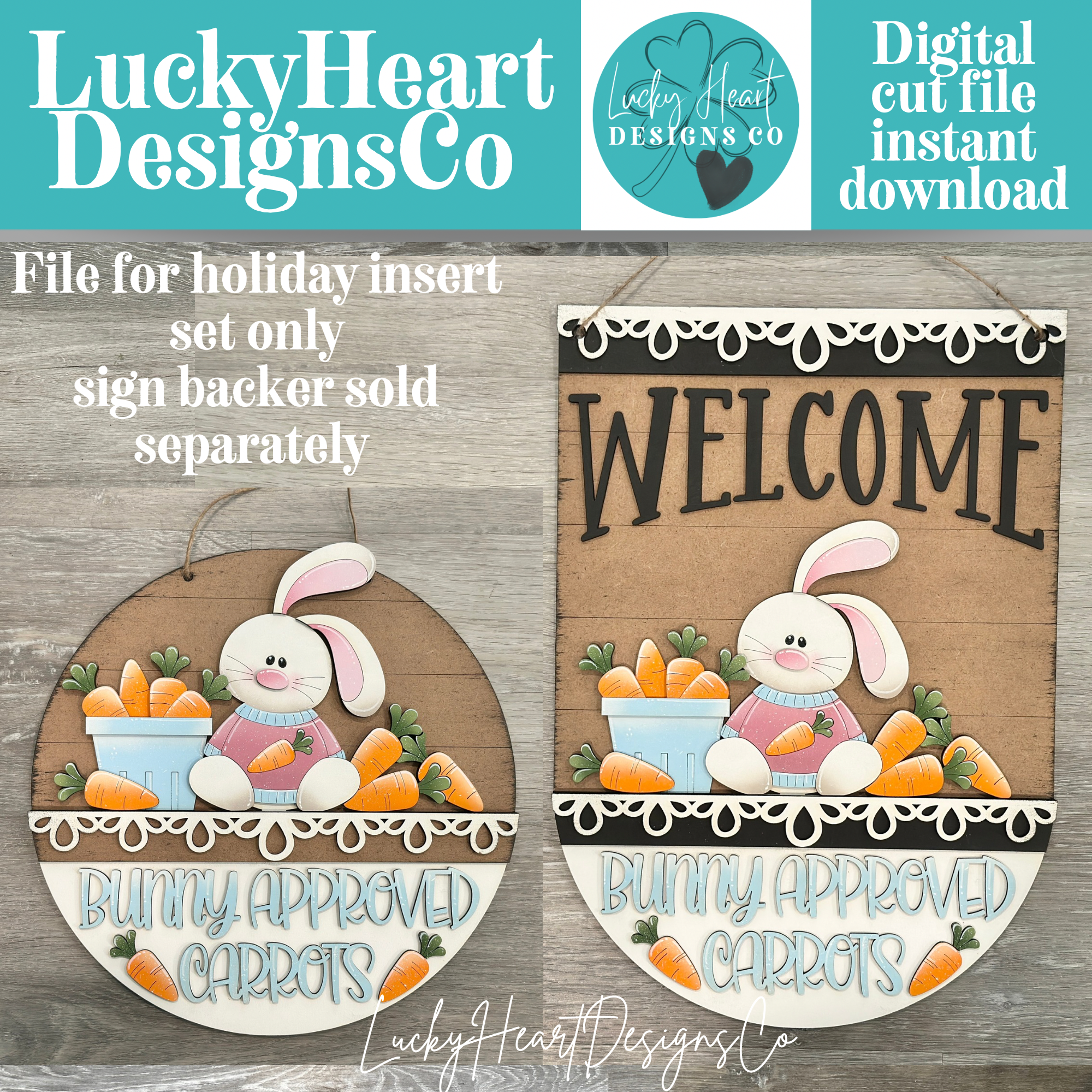 Easter Bunny Carrots Holiday Door Sign Interchangeable File, SVG Bunny ...