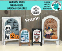 Load image into Gallery viewer, Sandwich Board Tall Arch Sign Interchangeable File SVG, TINY, FRAME only, Glowforge, Seasonal, Holiday, Tiered Tray LuckyHeartDesignsCo