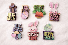 Load image into Gallery viewer, Easter Mug Hugger Bundle File SVG, Glowforge, Bunny, Jelly Bean, Cross, Egg, Carrot Tiered Tray, Plant Topper, Gift, LuckyHeartDesignsCo
