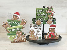 Load image into Gallery viewer, Gingerbread Men Stacking Bowls Standing Sign File SVG, Santa Christmas Baking Cookies Mantle decor Centerpiece glowforge LuckyHeartDesignsCo