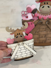 Load image into Gallery viewer, Moose Valentine For The Flower Basket Interchangeable File SVG, Heart Love, TINY Sweets Candy Tiered Tray Glowforge LuckyHeartDesignsCo