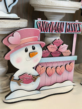 Load image into Gallery viewer, Snowman Valentine Standing File SVG, Balloon, Love, Heart, Mailbox, Snowmen Chocolate Farm, Cupid, Tiered Tray Glowforge LuckyHeartDesignsCo