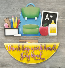 Load image into Gallery viewer, School Teacher Holiday Door Sign Interchangeable File, SVG Pencil, Apple, Classroom, Welcome, Backpack, Seasonal, Home, Welcome, glowforge