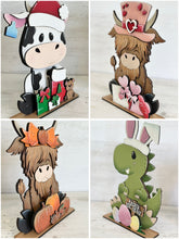 Load image into Gallery viewer, Seasonal Shapes Animal Hats Interchangeable File SVG, add on, Holiday, Christmas, Halloween, Fall Tiered Tray Glowforge, LuckyHeartDesignsCo