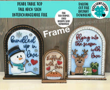 Load image into Gallery viewer, Pearl Table Top Tall Arch Sign Interchangeable File SVG, TINY, FRAME only, Glowforge, Seasonal, Holiday, Tiered Tray LuckyHeartDesignsCo