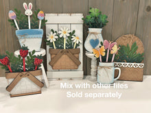 Load image into Gallery viewer, Picnic Basket Mug Stick Pallet Sign File SVG, Glowforge Tiered Tray Decor, Spring, Summer Plant Stake, Christmas, Flower LuckyHeartDesignsCo