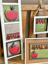 Load image into Gallery viewer, Apple MINI Interchangeable Leaning Sign File SVG, Fall, Farm, Teacher, School, Summer fruit Tiered Tray Glowforge, LuckyHeartDesignsCo