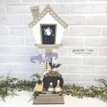 Load image into Gallery viewer, Witch for the Birdhouse Interchangeable File SVG, Glowforge, Pumpkin Trick or Treat, Ghost Seasonal, Holiday Shapes, LuckyHeartDesignsCo