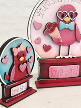 Load image into Gallery viewer, Love Birds Snow Globe Interchangeable File SVG, TINY, Valentine, Glowforge, Love, Heart, Tiered Tray LuckyHeartDesignsCo