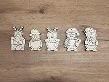 Load image into Gallery viewer, Animal Santa Ornament File SVG, Glowforge, Penguin, Dinosaur, Bee, Peacock, Unicorn, Flamingo, Baby Christmas, LuckyHeartDesignsCo