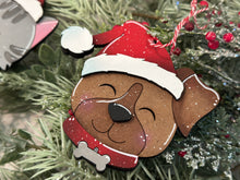 Load image into Gallery viewer, Cat Dog Santa Christmas Ornament File SVG, Glowforge, Pet, LuckyHeartDesignsCo