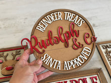 Load image into Gallery viewer, Reindeer Christmas Sign Bundle Set File SVG, Glowforge, Holiday, Rudolph, North Pole, Santa, LuckyHeartDesignsCo