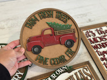 Load image into Gallery viewer, Christmas Tree Sign Bundle Set File SVG, Glowforge, Holiday, Tree Farm, Santa, LuckyHeartDesignsCo