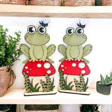 Load image into Gallery viewer, Frog Mushroom Standing File SVG, Glowforge, Spring, Summer, LuckyHeartDesignsCo