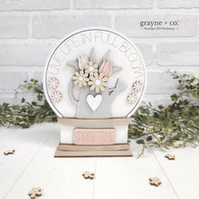 Load image into Gallery viewer, April Showers Full Bloom Spring Snow Globe Interchangeable File SVG, Glowforge, Watering Can, Rain, Flower, Tiered Tray LuckyHeartDesignsCo