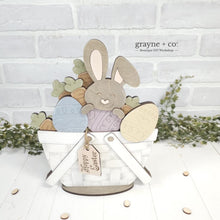 Load image into Gallery viewer, Easter Bunny For The Flower Basket Interchangeable File SVG, Easter Egg, Carrots, Bunny Butt, Tiered Tray, Glowforge, LuckyHeartDesignsCo