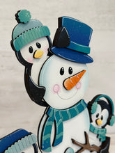 Load image into Gallery viewer, Penguin Winter Snowman Standing File SVG, Glowforge, Christmas, Tiered Tray LuckyHeartDesignsCo
