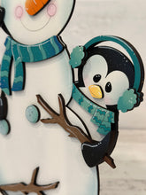 Load image into Gallery viewer, Penguin Winter Snowman Standing File SVG, Glowforge, Christmas, Tiered Tray LuckyHeartDesignsCo