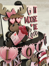 Load image into Gallery viewer, Moose Valentine Tiered Tray File SVG, Glowforge, Love, Heart, Valentines Day, LuckyHeartDesignsCo