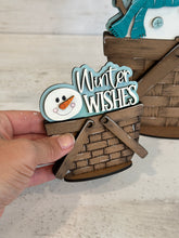 Load image into Gallery viewer, Let It Snow For The Flower Basket Interchangeable File SVG, TINY Winter Snowman Snowflake Frosty Tiered Tray, Glowforge, LuckyHeartDesignsCo